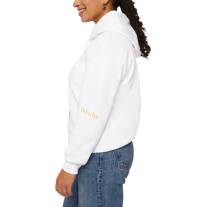Dr. Judge Logo Hoodie – Vintage Gold Text Pullover