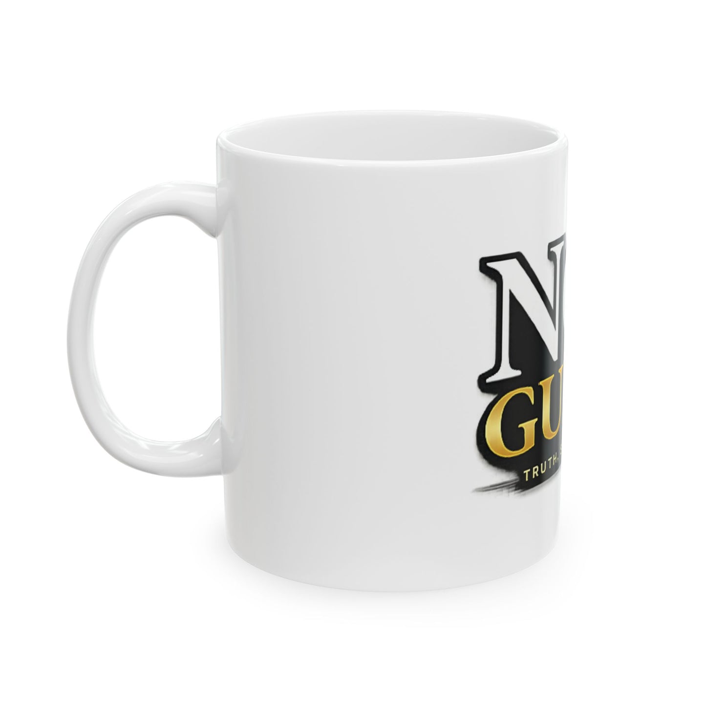 Not Guilty Ceramic Mug — "Not Guilty: Truth Stands Alone" Coffee Cup