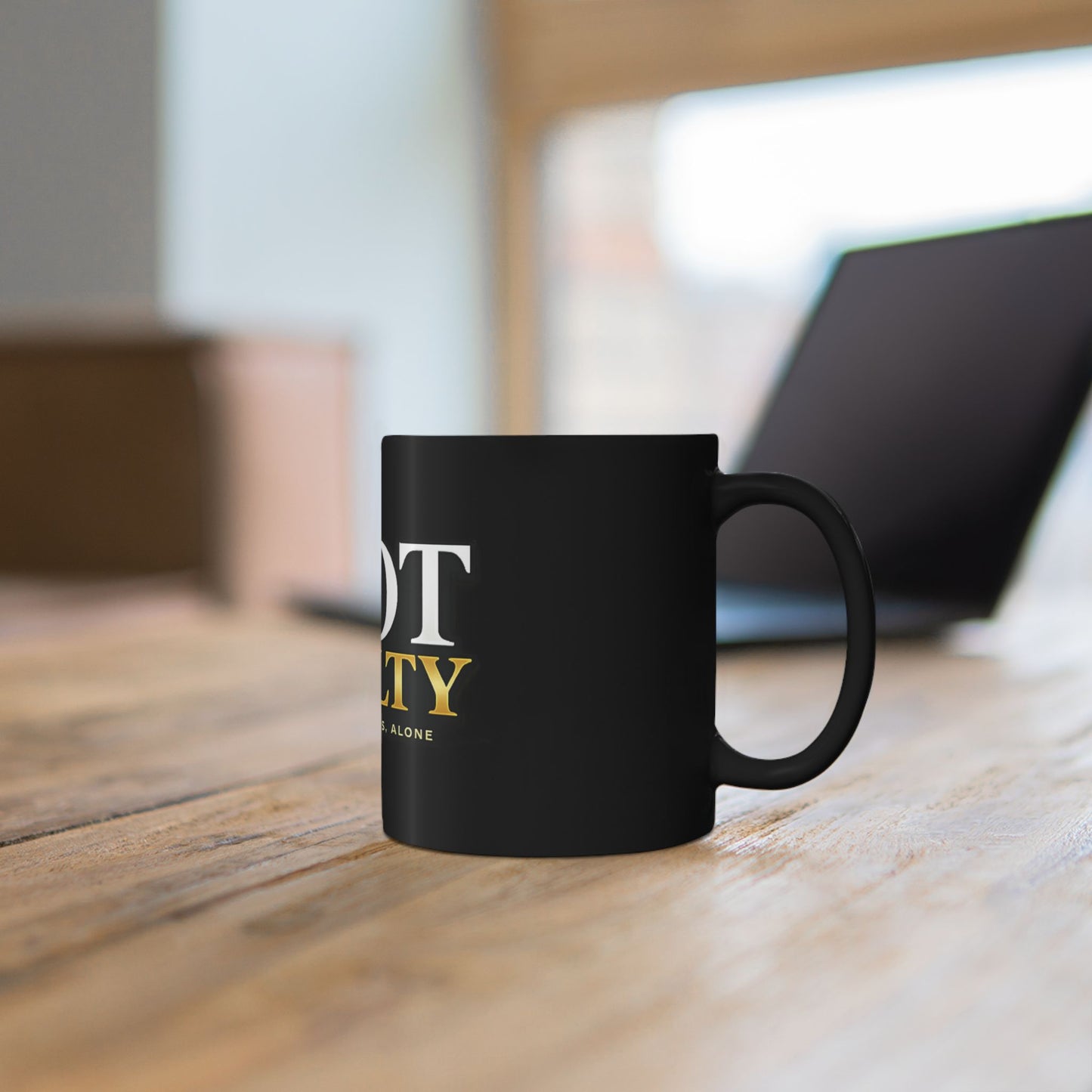 Not Guilty Coffee Mug – "Truth Stands Alone" Black Ceramic Mug