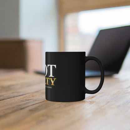 Not Guilty Coffee Mug – "Truth Stands Alone" Black Ceramic Mug