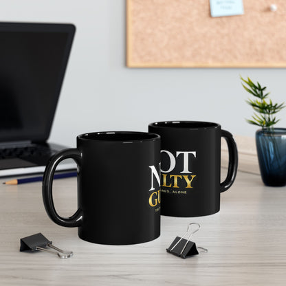 Not Guilty Coffee Mug – "Truth Stands Alone" Black Ceramic Mug